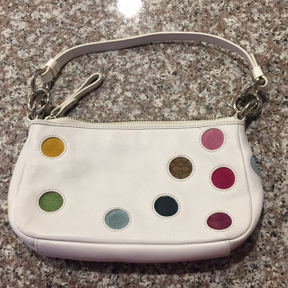 Small polka dot  coach bag